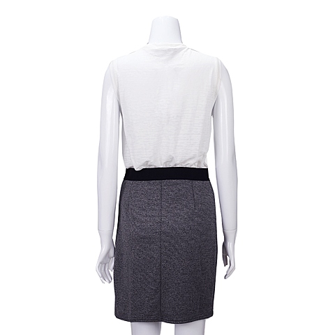 MOUSSY 专柜同款 女款灰白拼色无袖连衣裙0106AT80-6190