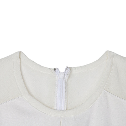 MOUSSY 专柜同款 女款白色网面拼接连衣裙0106SY30-0790