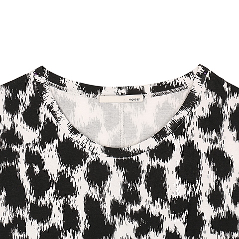 MOUSSY 专柜同款 女款黑色印花宽松连衣裙0106AT80-5720