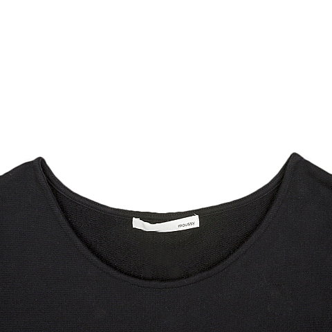 MOUSSY 专柜同款 女款黑色蝙蝠长袖连衣裙0106AM80-6260