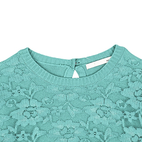 MOUSSY 专柜同款 女款绿色蕾丝编织衫0106SY70-0160
