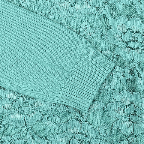 MOUSSY 专柜同款 女款绿色蕾丝编织衫0106SY70-0160