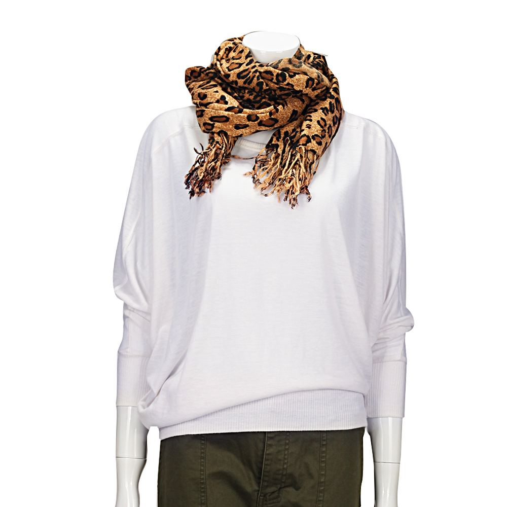 MOUSSY 专柜同款 女款白色蝙蝠袖圆领宽松针织衫0106SA80-0950