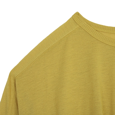 MOUSSY 专柜同款 女款姜黄色蝙蝠袖圆领针织衫0106SA80-0950