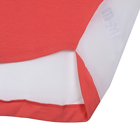 MOUSSY 专柜同款 女款橘色圆领背后透视针织衫0106SA80-0960