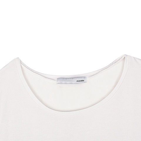 MOUSSY 专柜同款 女款白色内层雪纺针织衫0106SA80-1790
