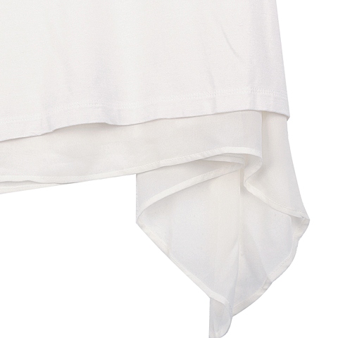 MOUSSY 专柜同款 女款白色内层雪纺针织衫0106SA80-1790