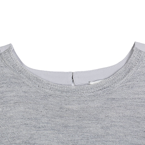 MOUSSY 专柜同款 女款灰色背后透视雪纺针织衫0106SA70-0920