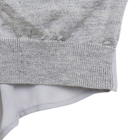 MOUSSY 专柜同款 女款灰色背后透视雪纺针织衫0106SA70-0920
