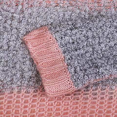 MOUSSY 专柜同款 女款橘色条纹马海毛宽松编织衫0106SA70-0930