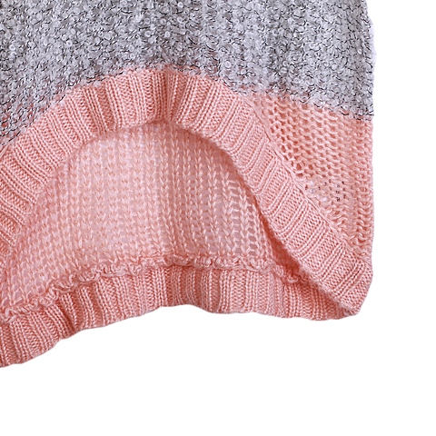 MOUSSY 专柜同款 女款橘色条纹马海毛宽松编织衫0106SA70-0930