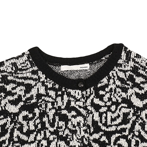 MOUSSY 专柜同款 女款花色长袖编织开衫0106SF70-0460