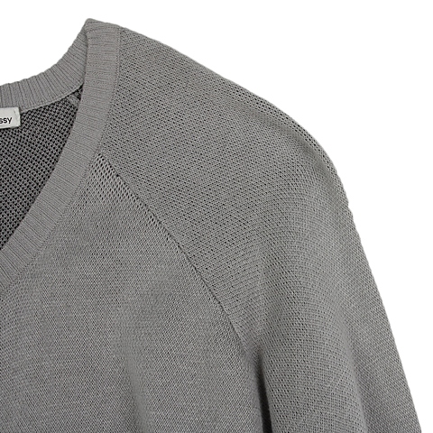 MOUSSY 专柜同款 女款灰色插肩编织开衫0106SV70-0440