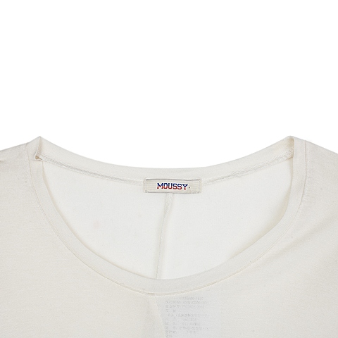 MOUSSY 专柜同款 女款乳白色长袖针织衫0106SA80-1620