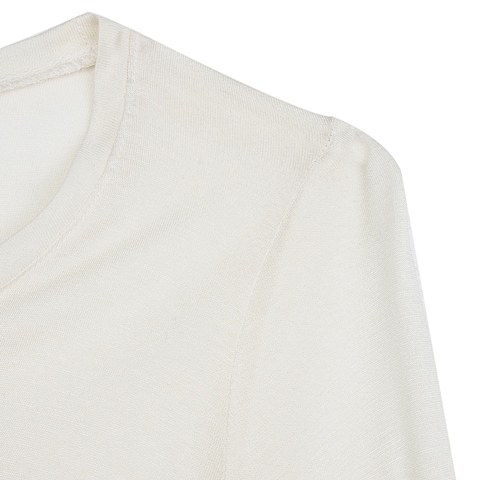 MOUSSY 专柜同款 女款乳白色长袖针织衫0106SA80-1620