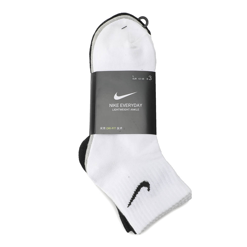 Nike耐克中性U NK EVERYDAY LTWT ANKLE 3PR袜子优惠装SX7677-901