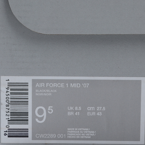 NIKE耐克2025男子AIR FORCE 1 MID  07休闲CW2289-001