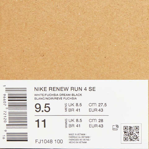nike耐克2023年新款男子NIKE RENEW RUN 4 SE跑步鞋FJ1048-100