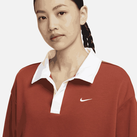 nike耐克2023年新款女子AS W NSW ESSNTL OS LS POLO长袖POLOFB8721-832