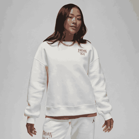 NIKE耐克2024女子AS W J BRKLN FLC JORDAN CREW针织套头衫FN5438-133