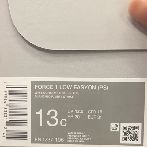 NIKE耐克2024男中童FORCE 1 LOW EASYON (PS)儿童运动鞋-复刻鞋FN0237-106