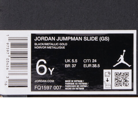 NIKE耐克2024男大童JORDAN JUMPMAN SLIDE (GS)乔丹拖鞋FQ1597-007