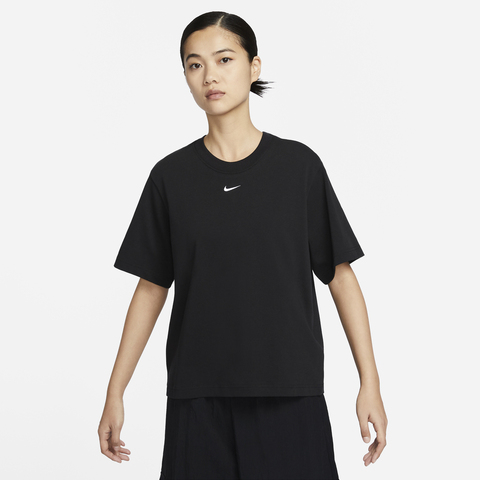 NIKE耐克2023女子W NSW ESSNTL TEE BOXY LBR无领短TDD1238-010