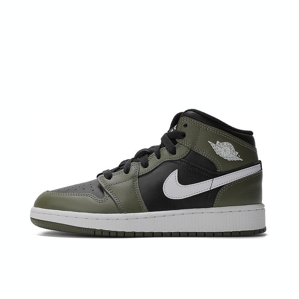 NIKE耐克2024男大童AIR JORDAN 1 MID (GS)乔丹篮球鞋DQ8423-092