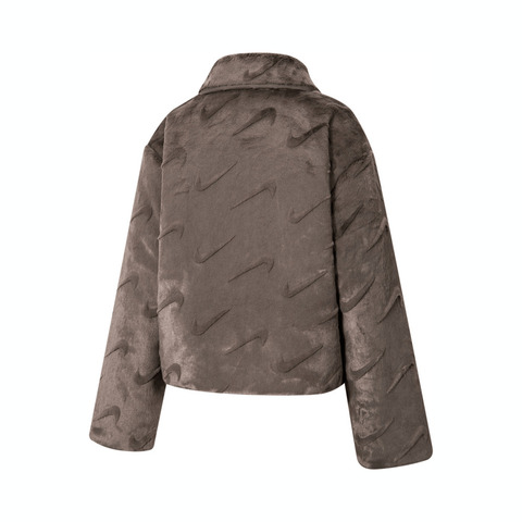 NIKE耐克2024女子AS W NSW ESSNTL HBR AOP FUR人造毛绒外套FV8020-004