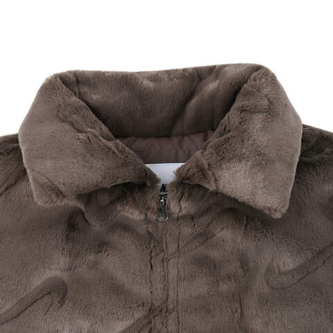 NIKE耐克2024女子AS W NSW ESSNTL HBR AOP FUR人造毛绒外套FV8020-004