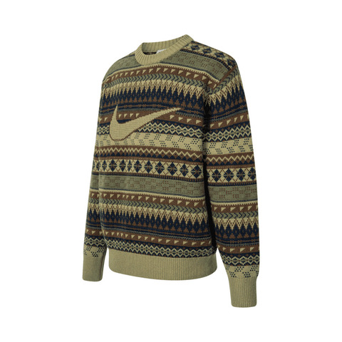 NIKE耐克2024男子AS M NL FAIR ISLE CREW SWEATER人造毛绒套头衫FZ0126-276
