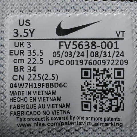 NIKE耐克2024中性NIKE PEGASUS TRAIL 5 (GS)儿童复刻鞋FV5638-001