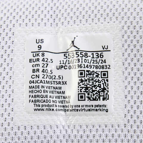 NIKE耐克2025男子空白AIR JORDAN 1 LOW乔丹553558-136