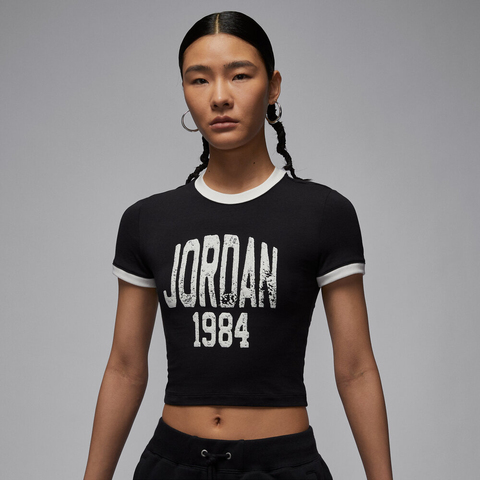 NIKE耐克2025女子AS W J SS SLIM CROP GFX TEE 84针织无领短THJ0197-010