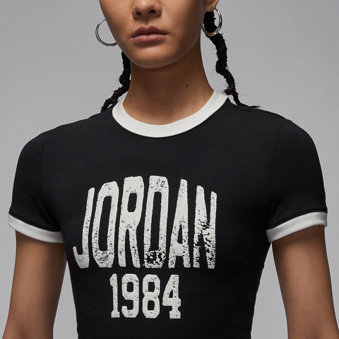 NIKE耐克2025女子AS W J SS SLIM CROP GFX TEE 84针织无领短THJ0197-010