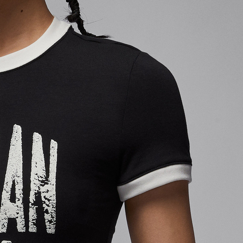 NIKE耐克2025女子AS W J SS SLIM CROP GFX TEE 84针织无领短THJ0197-010