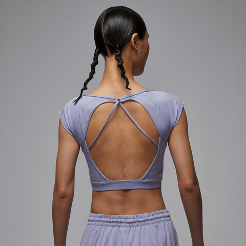 NIKE耐克2025女子AS W J SPT SS KNIT CROP TOP针织无领短THJ0071-519