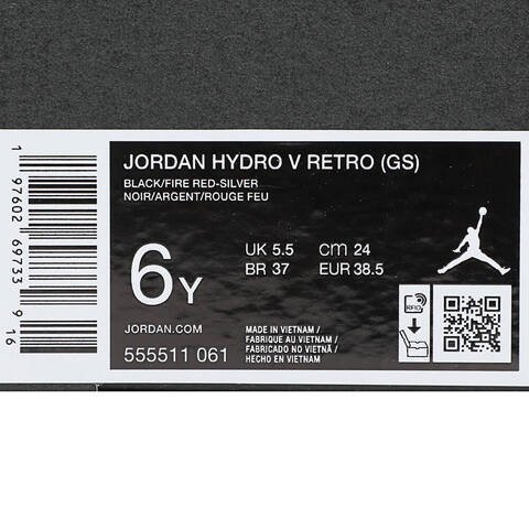 NIKE耐克2025男大童JORDAN HYDRO V RETRO (GS)乔丹555511-061