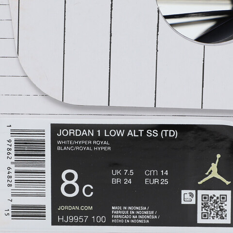 NIKE耐克2025男婴童JORDAN 1 LOW ALT SS (TD)乔丹HJ9957-100