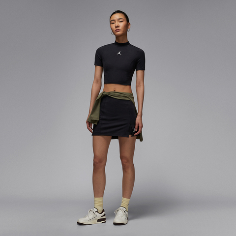 NIKE耐克2025女子AS W J SS SOLID KNIT TOP针织有领短THJ0084-010