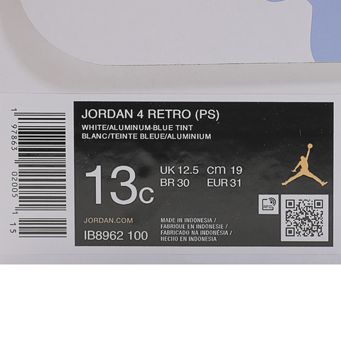 NIKE耐克2025女婴童Jordan 4 Retro PS乔丹IB8962-100
