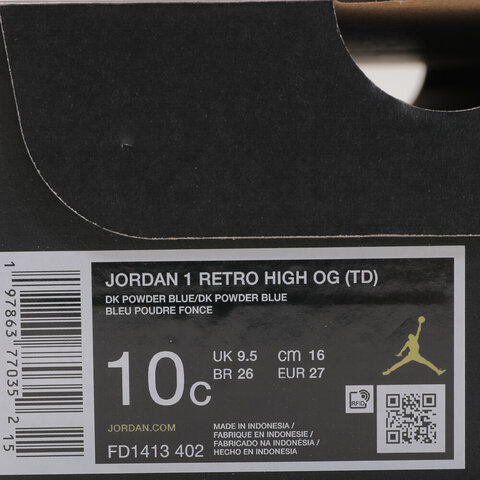 NIKE耐克2025男婴童Jordan 1 Retro High OG (TD)乔丹FD1413-402