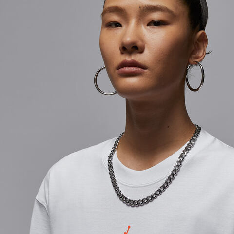 NIKE耐克2025女子AS W J SS OS TEE GCEL针织无领短TII0489-100