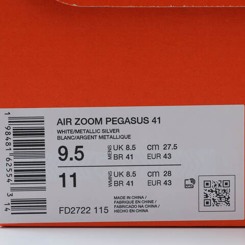 NIKE耐克2025男子AIR ZOOM PEGASUS 41跑步FD2722-115
