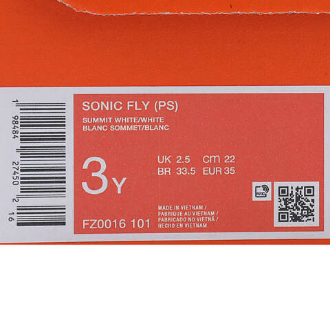 NIKE耐克2025小童SONIC FLY (PS)儿童FZ0016-101