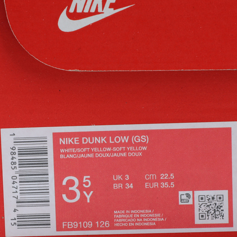 NIKE耐克2025男大童NIKE DUNK LOW (GS)儿童FB9109-126