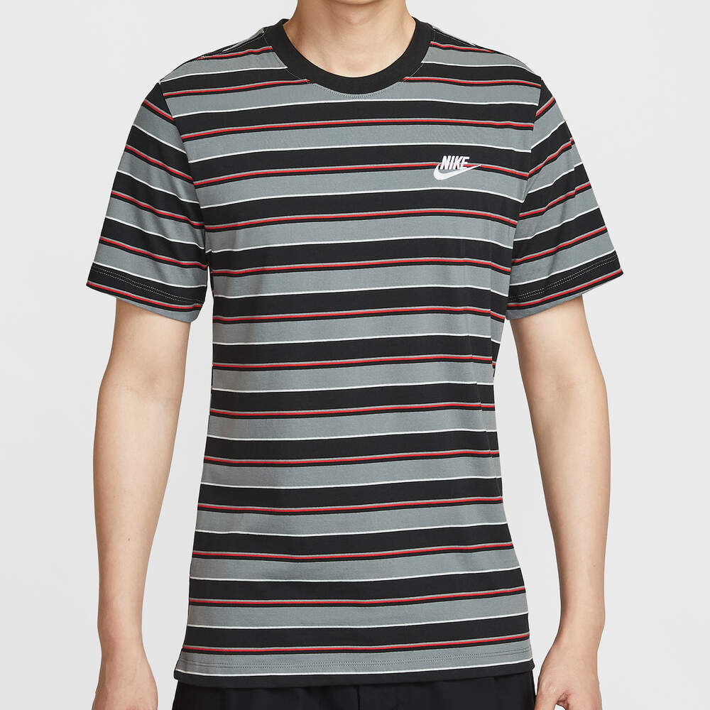 NIKE耐克2025男子AS M NSW TEE CLUB STRIPE SP25针织无领短THJ0551-011