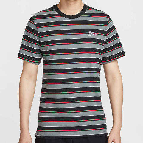 NIKE耐克2025男子AS M NSW TEE CLUB STRIPE SP25针织无领短THJ0551-011