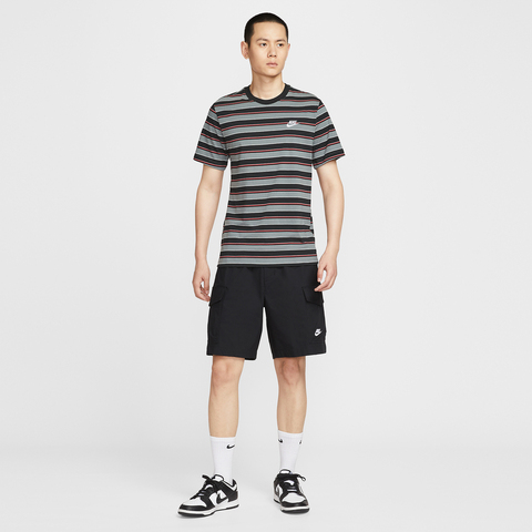 NIKE耐克2025男子AS M NSW TEE CLUB STRIPE SP25针织无领短THJ0551-011
