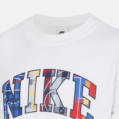 NIKE耐克2025大童K NSW FLC CREW SA GCEL针织无帽卫衣IM3392-100